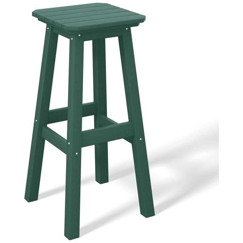 Laguna Hdpe All Weather Outdoor Patio 29" Square Bar Stool - Dark Green
