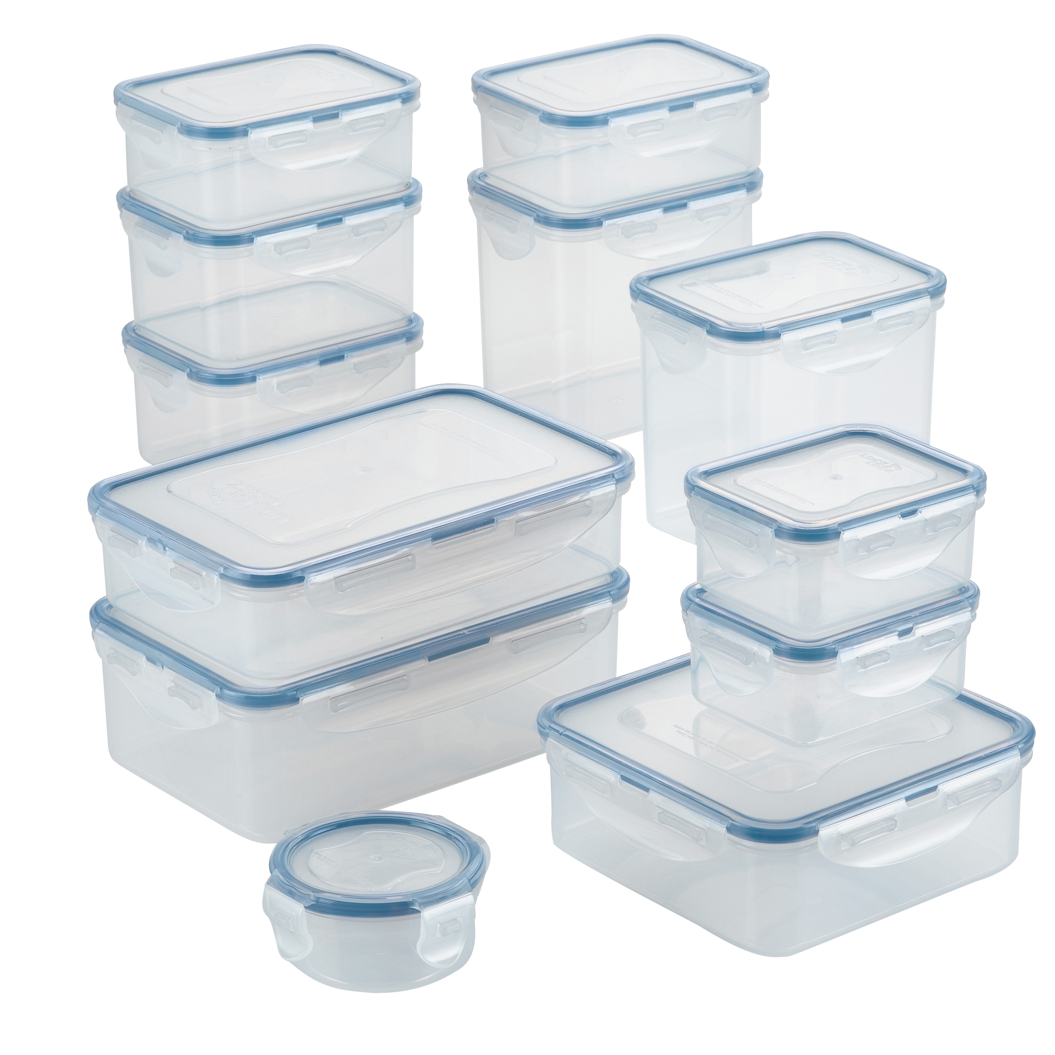LocknLock Twist 24-Piece Food Storage Container Set, Clear