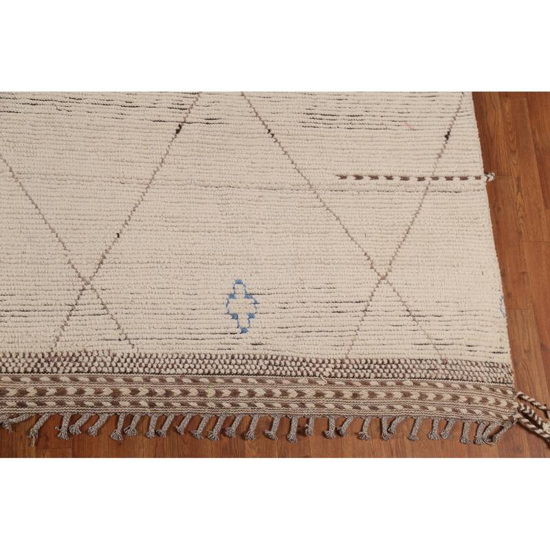 Earth Tone Moroccan Oriental Large Area Rug Handmade Wool Carpet - 10'1"x 14'8"