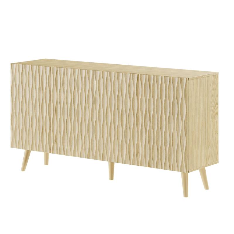 EROMMY 58" Accent Storage Cabinet with Adjustable Shelves, Sideboard Buffet with Doors for Living Room