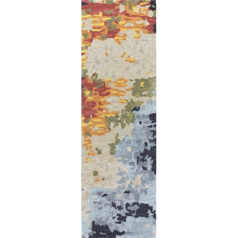 Alora Decor Lapis Multi-colored Hand-tufted Abstract Wool Blend Rug