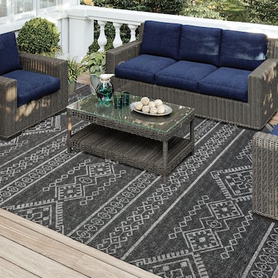 Indoor/ Outdoor Yuma Boho Washable Rug