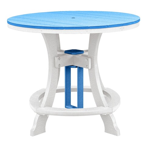 OS Home and Office Model Counter Height Round Table in Blue with White Base