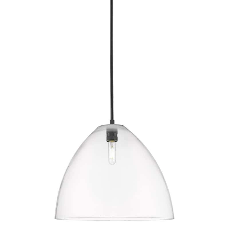 Innovations Lighting 434-1S-15-16 Crown Point Pendant Dome Crown Point - Matte Black / Clear
