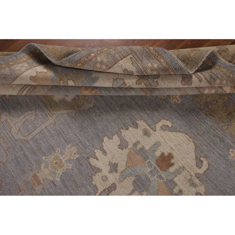 Oushak Oriental Area Rug Vegetable Dye Hand-Knotted Wool Carpet - 9'5"x 11'9"