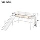 preview thumbnail 13 of 24, Twin Size Low Loft Bed with Ladder and Slide,Cottage Style Wooden Bed