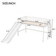 preview thumbnail 13 of 11, White Twin Size Wood Low Loft Bed with Ladder and Slide for Kids, Boys and Girls