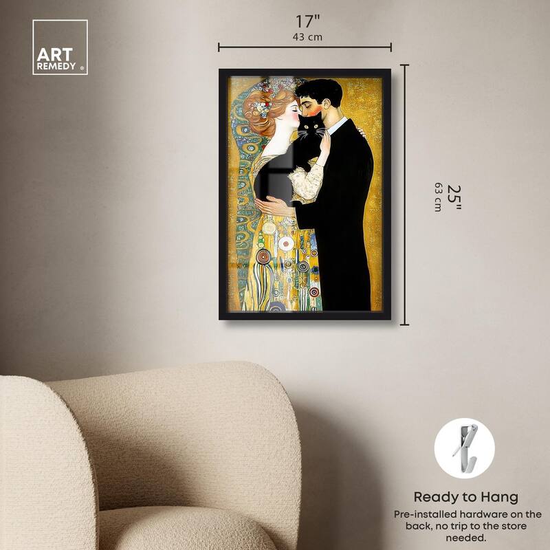 Kiss with Cat Shadowbox by Art Remedy