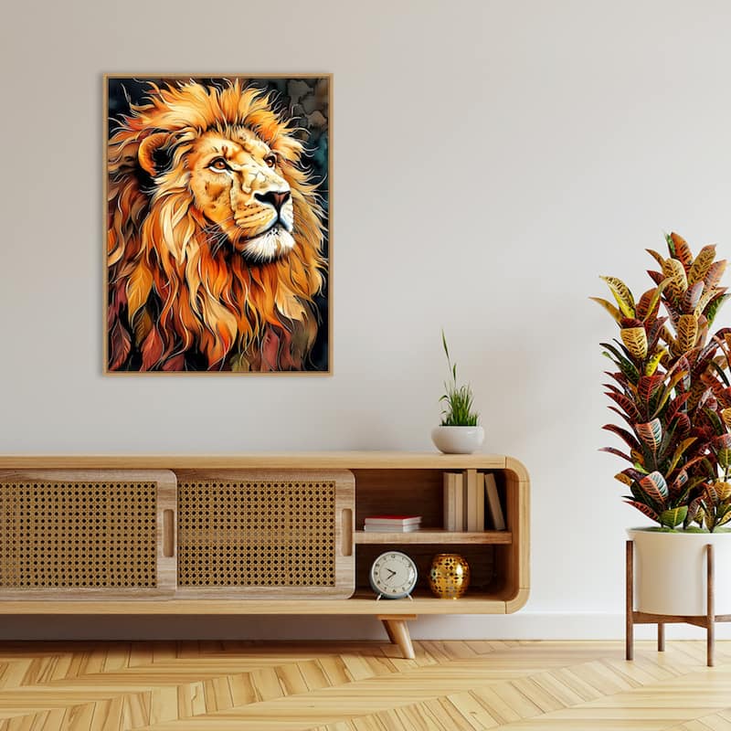 Lion Mane by Justyna Jaszke Framed Canvas Wall Art