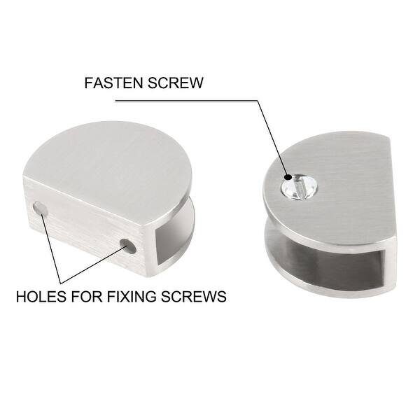 Shop Home Stainless Steel Door Glass Clamp Shelf Brackets Fixing Clips Holder 8pcs Overstock 28850442