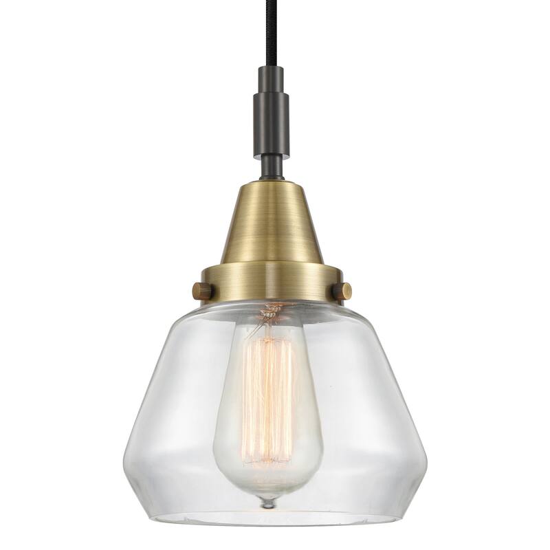 Innovations Lighting 447-1P-G172 Fulton 7" Wide Mini Pendant with - Black Antique Brass