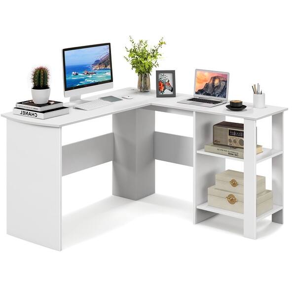 Costway Lshaped Corner Computer Desk Home Office Writing Workstation