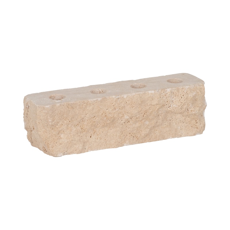 Sagebrook Home 10" Live Edge Travertine 4-taper Candle Holder in Natural Tone - 10" x 3" x 3"