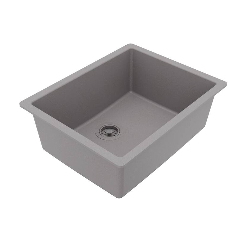 Karran Undermount 24.38 in Single Bowl Quartz Kitchen Sink