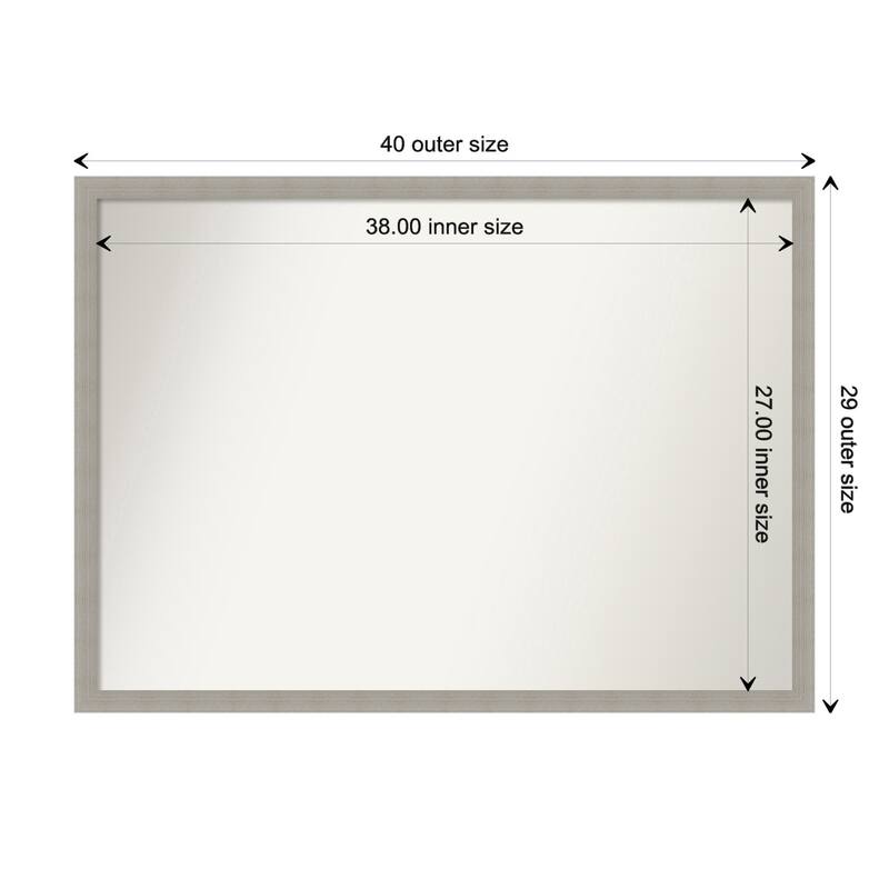 Woodgrain Stripe Non-Beveled Wood Framed Wall Mirror - Woodgrain Stripe Grey - Glass Size 38x27