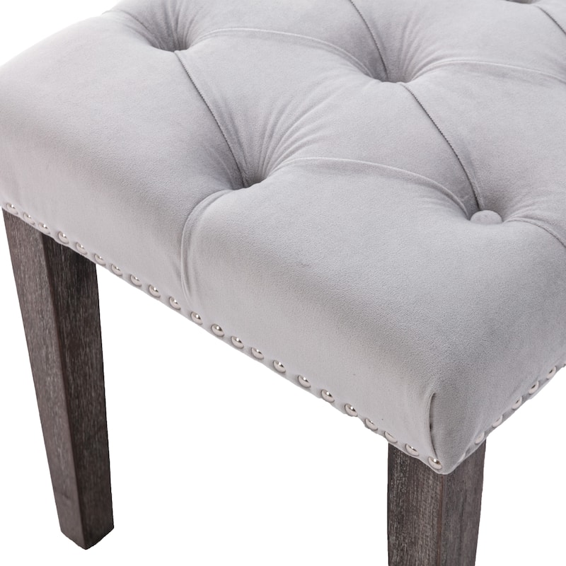 Upholstered Tufted Bench Ottoman Footrest Stool Accent Bench
