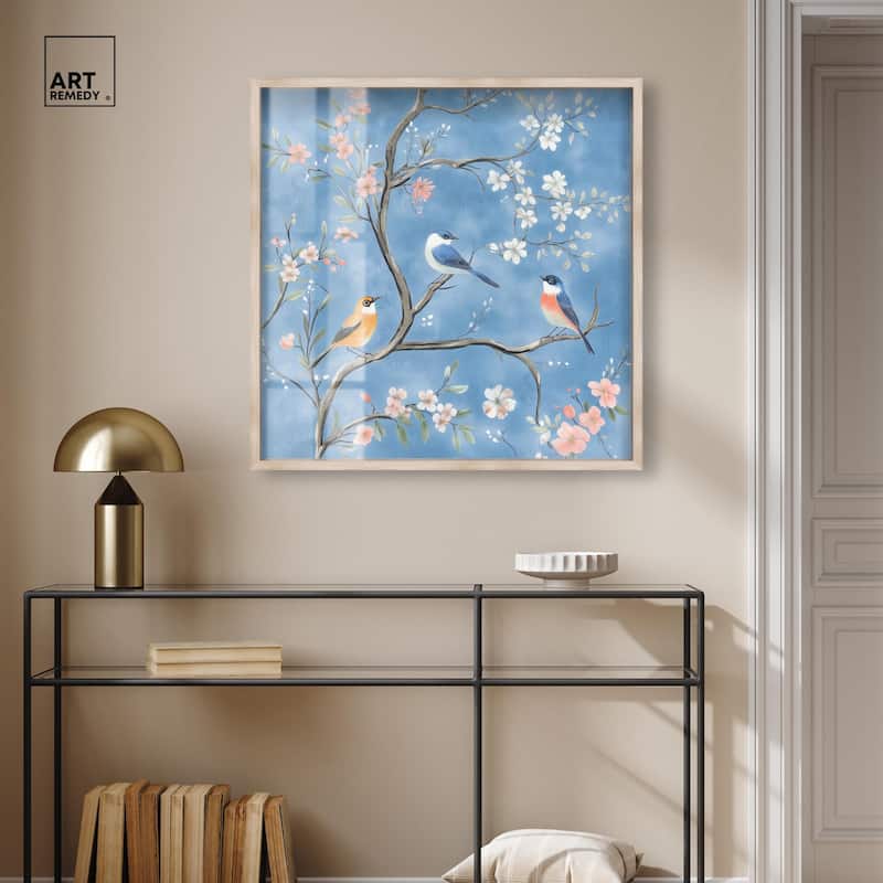 Birds in the Branches II Shadowbox by Art Remedy