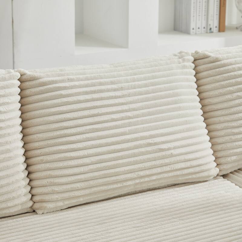 Roomfitters Modular Sectional Sofa, Deep Seat L-Shaped Cloud Couch with Left Chaise in Plush Corduroy for Living Room Comfort