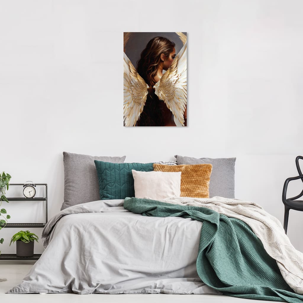 Wynwood Studio Fashion and Glam Always Angelic White and Cream White Traditional Wall Art Canvas Print
