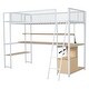preview thumbnail 13 of 26, Twin Metal Loft Bed with Study Desk, Remote-Control LED Shelf Lighting, Charging Station & Ample Storage,Cabinets and Shelves