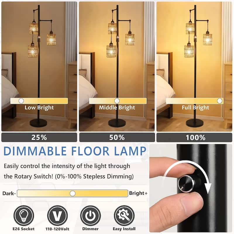 Bohemian Farmhouse Floor Lamp - brown