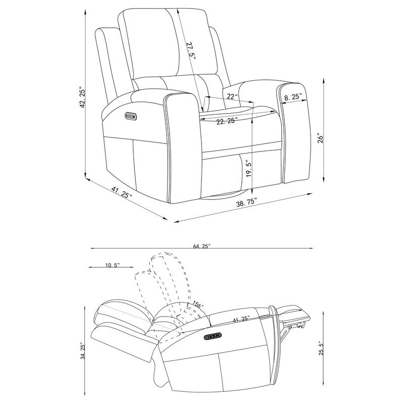 Brickston Triple Power Swivel Glider Recliner