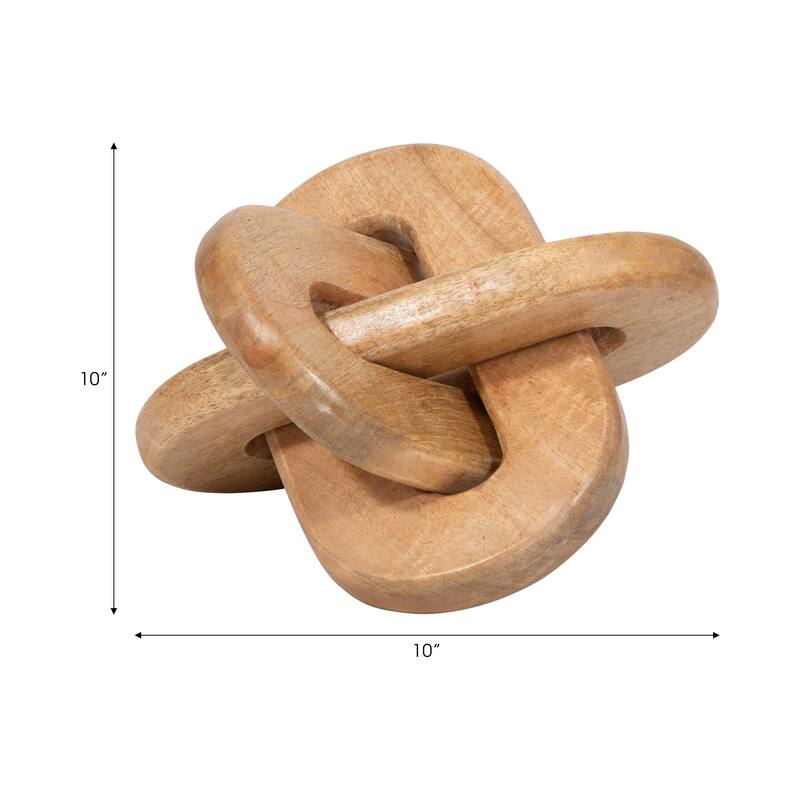 Sagebrook Home Neutral Wood Decorative Knot Figurine