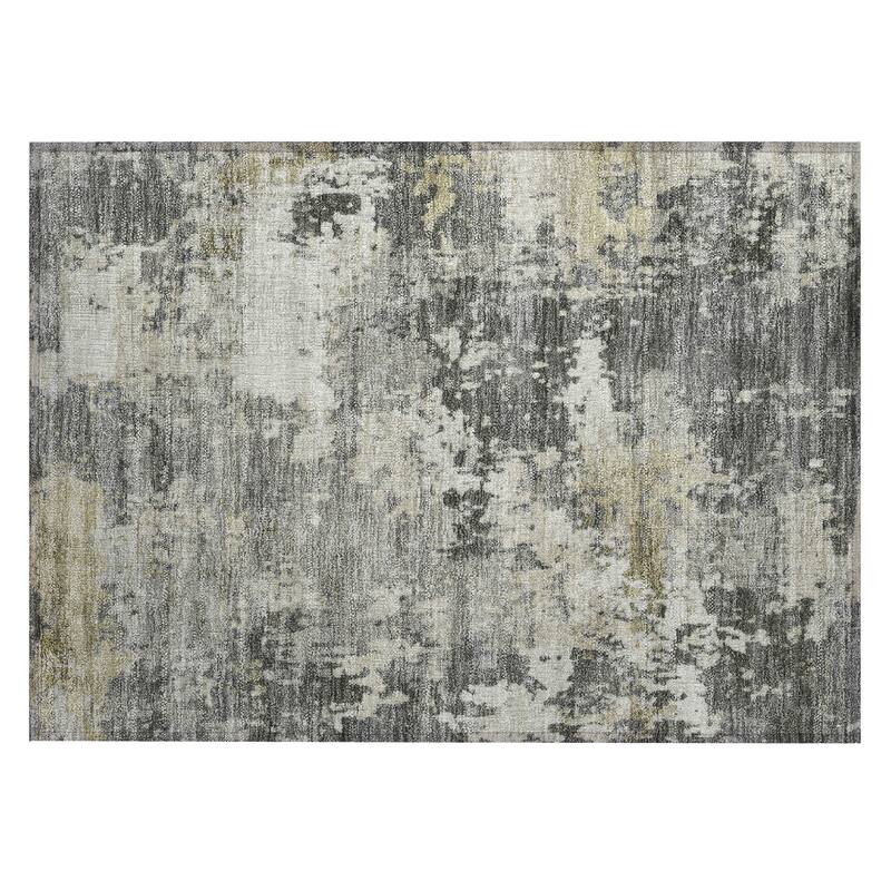Machine Washable Indoor/Outdoor Contemporary Blend Chantille Rug
