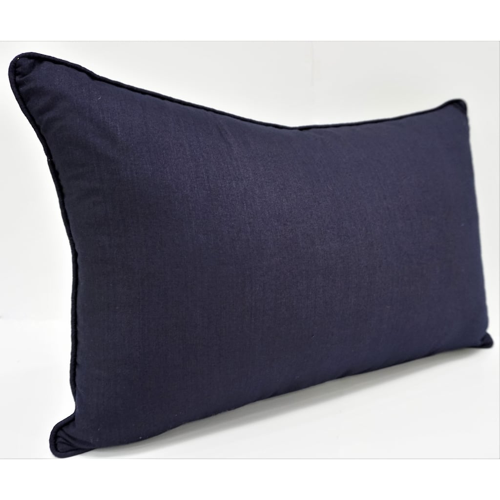 Home&Manor Premium Silk Throw Pillow Lumbar Navy