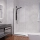 preview thumbnail 17 of 18, Veil Series 74 in. by 34 in. Framed Frosted Glass Shower Screen Matte Black/Clear