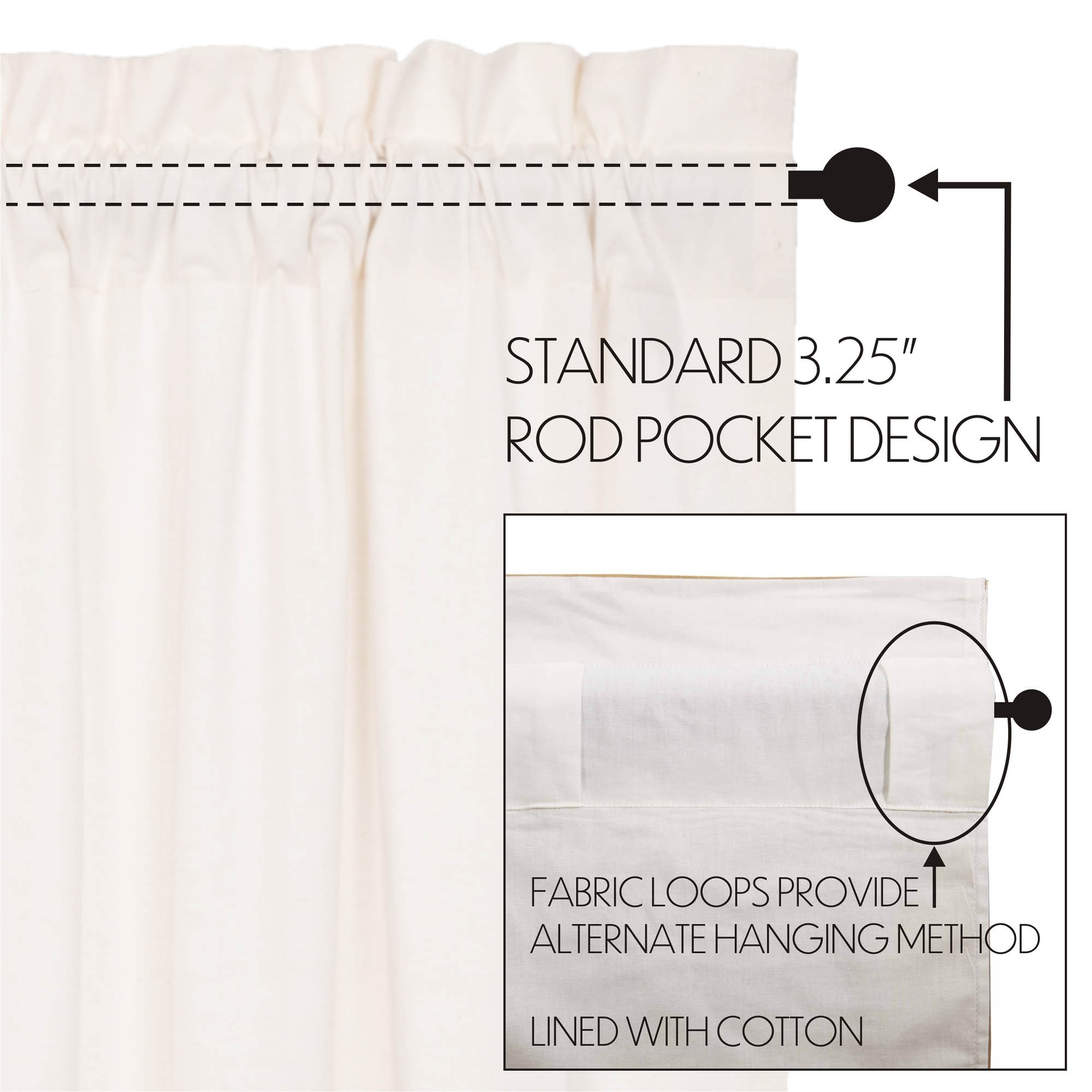 Simple Life Flax Short Panel Set 63x36 in Natural Linen-image