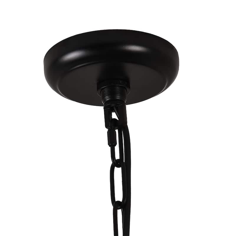 3 - Light 3 - Tier Crystal Chandelier, Black Iron Frame, Ceiling Pendant - Matte Black
