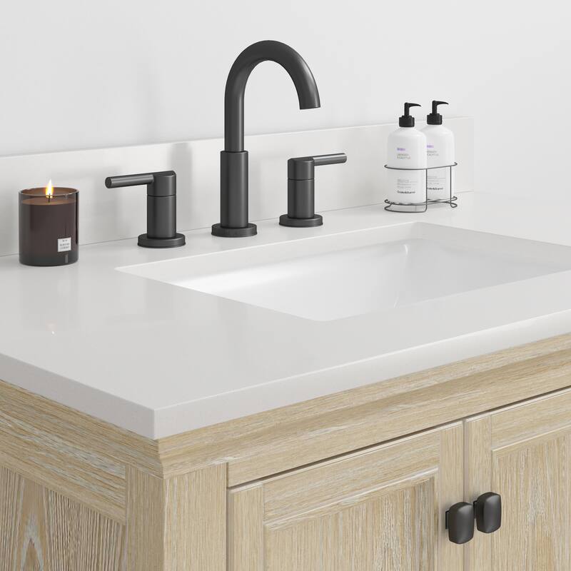 CRAFT + MAIN QZ37228R 37" Quartz Vanity Top with Backsplash and