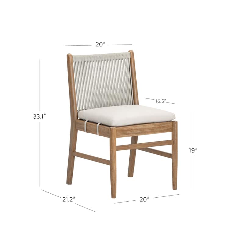 Kayden Solid Wood Dining Chair or Bar Stool with Woven Rope Backrest, Upholstered Stool for Kitchen or Bar