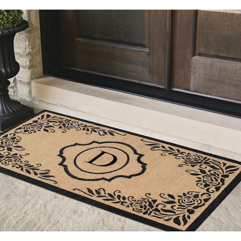 A1HC Hand Crafted Entry Flocked Coir Monogrammed Welcome Entrance Doormat 36"x72"