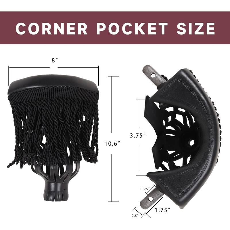 GSE™ Set of 6 Heavy-Duty PU Leather Pool Table Pockets. Replacement Billiard Table Web Drop Bag (Several Colors Available)