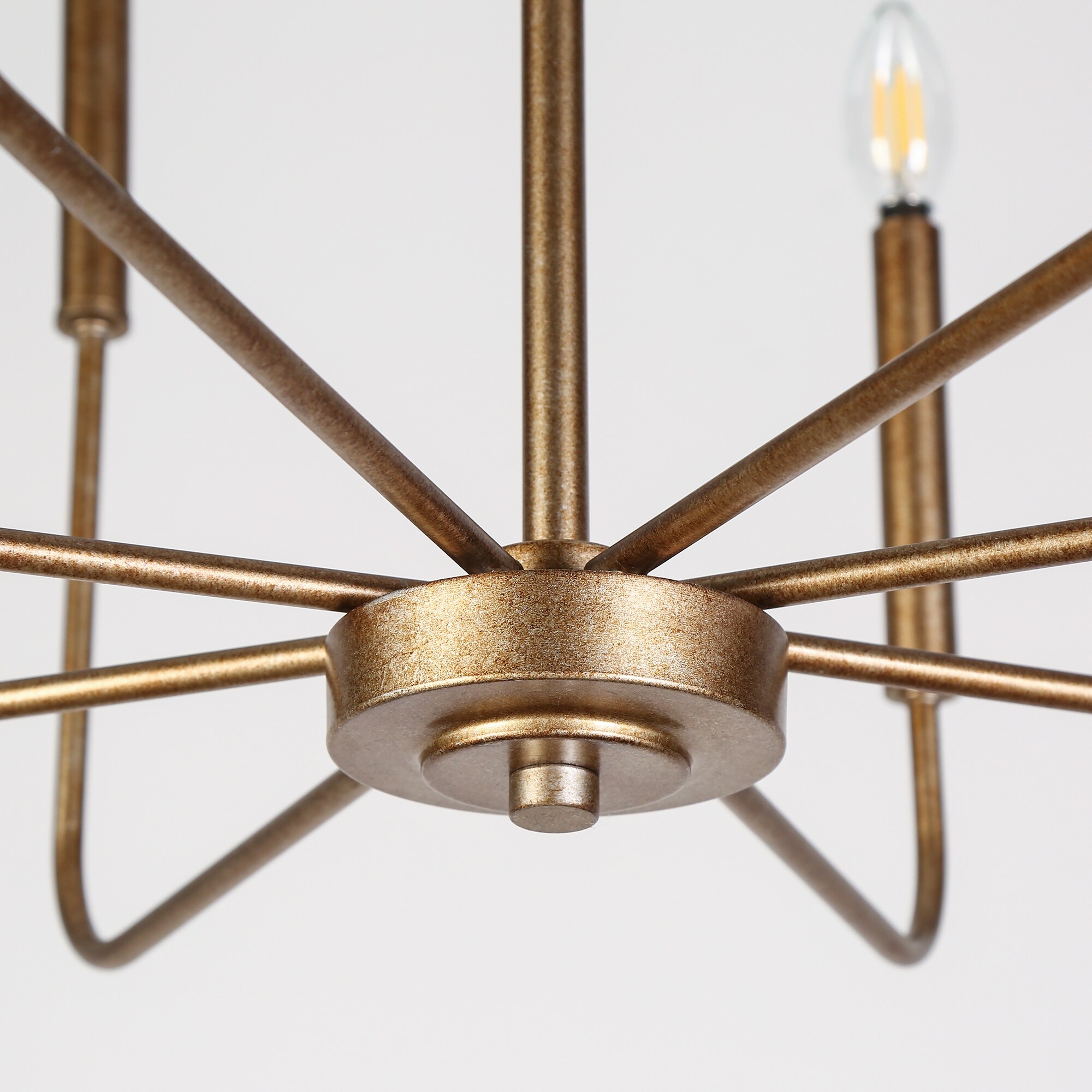 LALUZ Modern Farmhouse 8-Light Chandelier Gold Classic Candle
