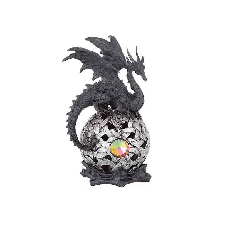 Q-Max Dragon Globe with LED Light Statue Fantasy Night Light Decoration Figurine