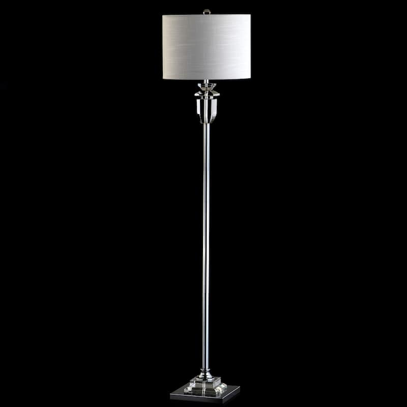 James 63" Crystal/Metal LED Floor Lamp, Clear/Chrome by JONATHAN Y - 63" H x 15" W x 15" D