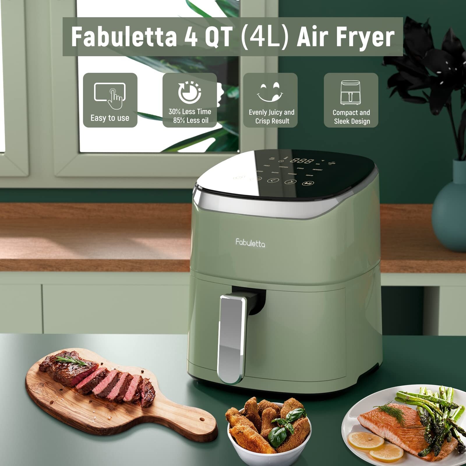 Air Fryer, 9 Smart Cooking Programs Compact 4QT Air Fryers, Shake Reminder,  450°F Digital Airfryer - Bed Bath & Beyond - 39579602