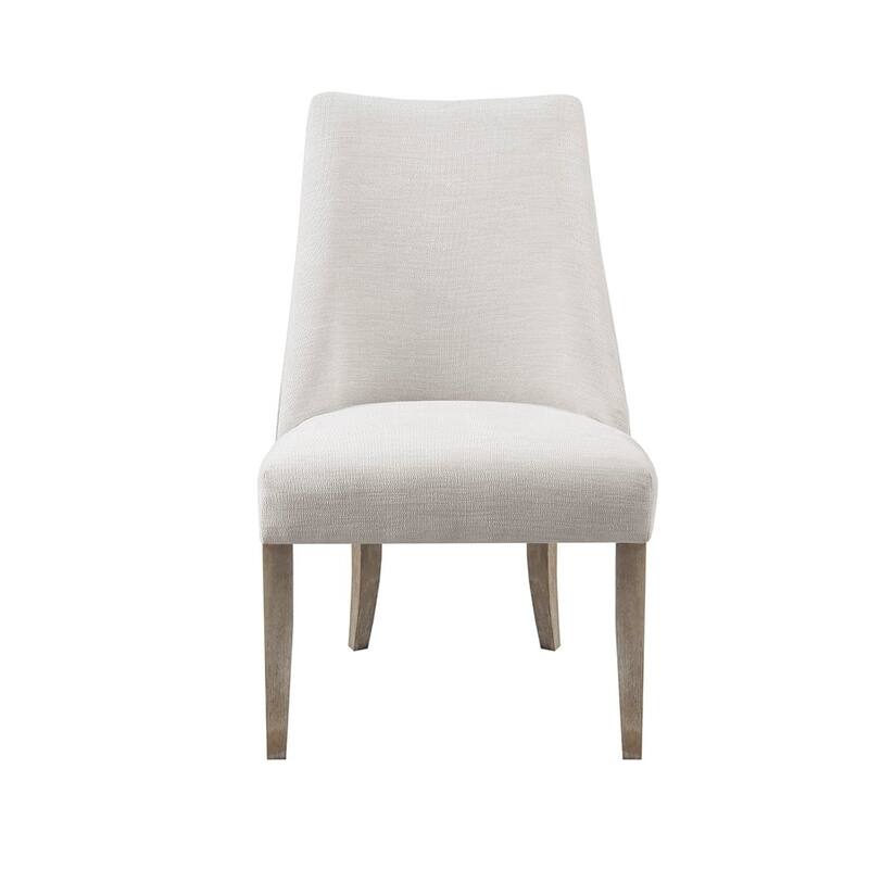 High Back Upholstered Dining Chair Set of 2 with Farmhouse Solid Legs
