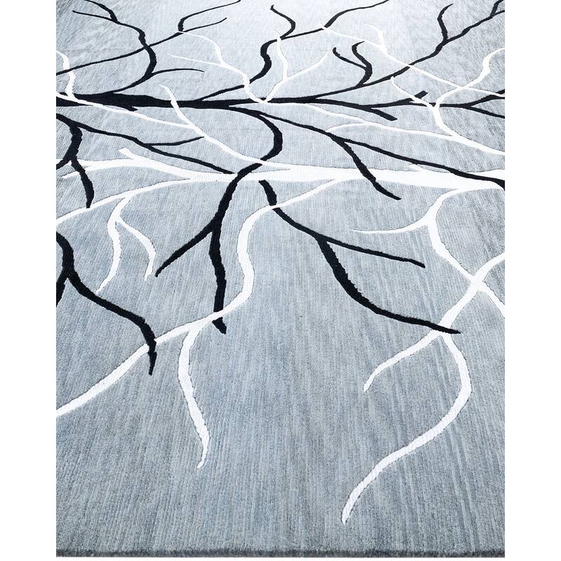 Modern One-of-a-Kind Handmade Area Rug - Gray, 9' 0" x 12' 0" - 9' 0" x 12' 0"