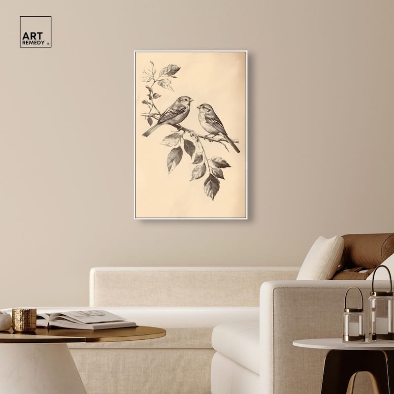 Pair of Finches II Canvas by Art Remedy