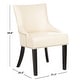 preview thumbnail 7 of 30, SAFAVIEH Lotus Nailhead Leather Dining Chair Set of 2, Transitional - 21.7" x 25.2" x 34.6"