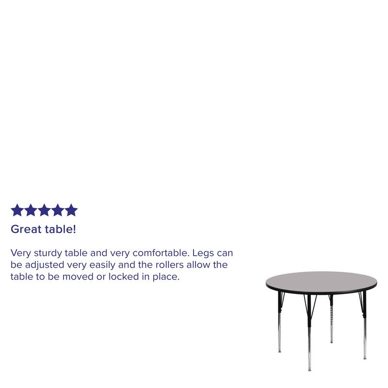 42'' Round Thermal Laminate Activity Table - Adjustable Legs