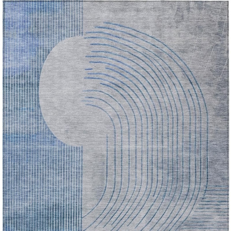 HomeRoots Geometric Transitional Rectangle Outdoor Rug