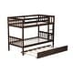 preview thumbnail 9 of 10, Twin Over Twin Bunk Beds with Trundle, Convertible into 2 Beds, Black