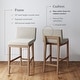 preview thumbnail 5 of 115, Gracie Modern Bar Stool, Boucle Upholstered Chair and Brushed Wooden Legs