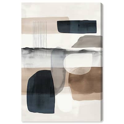 Art Remedy Layers Of Depth Gallery Wrapped Abstract Shapes 1 Piece Canvas Wall Art
