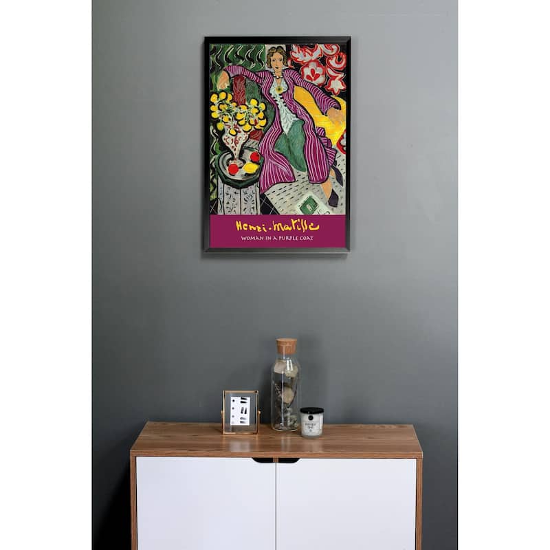 Matisse Woman In The Purple Coat Framed Poster - 24 x 36 Inch